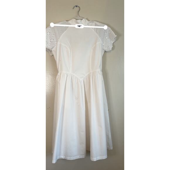 BATSHEVA Virginia Dress White Broderie Anglaise size 8 /Medium - Picture 7 of 14